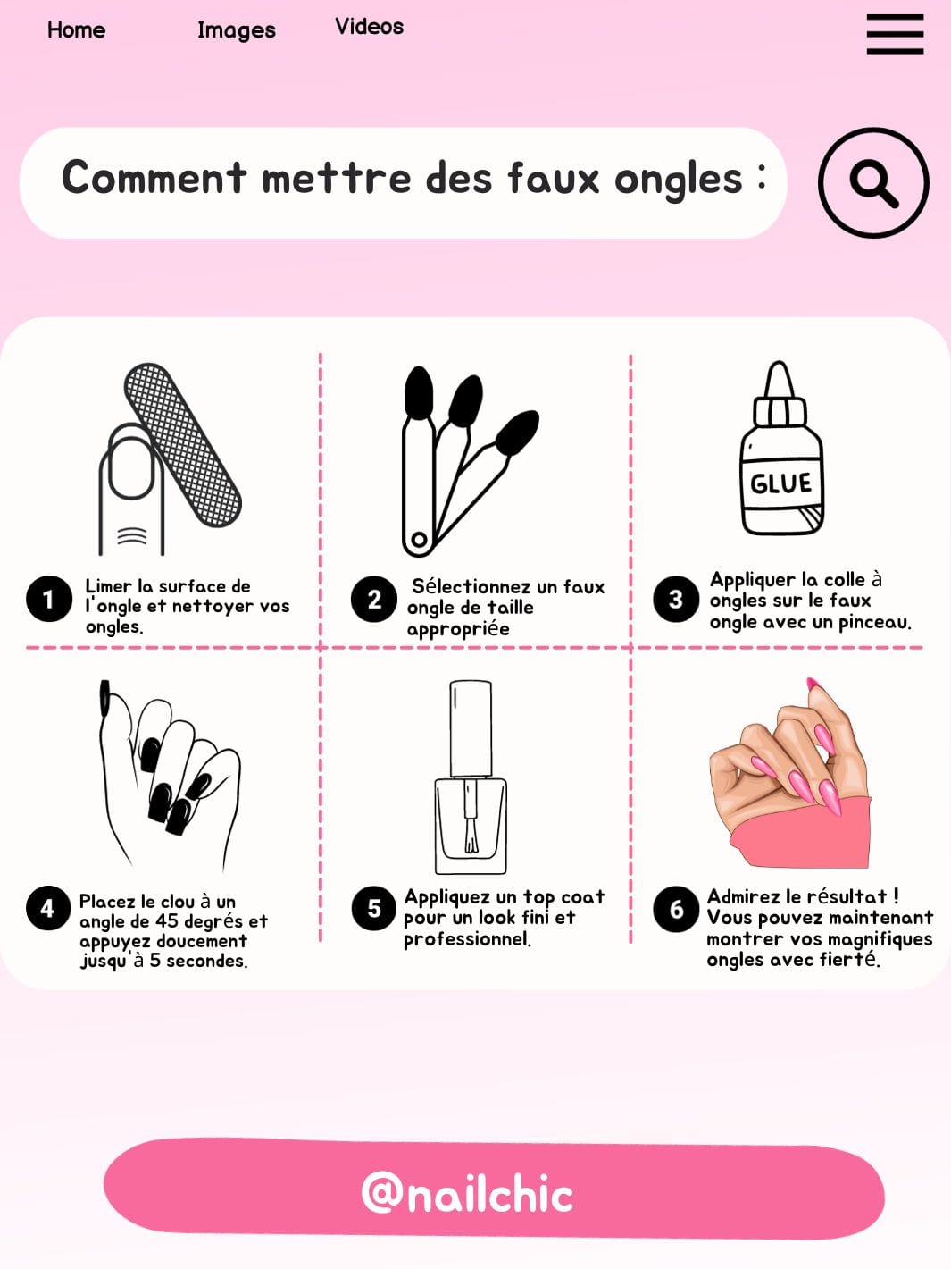 Faux ongle couleur nude Nail Chic