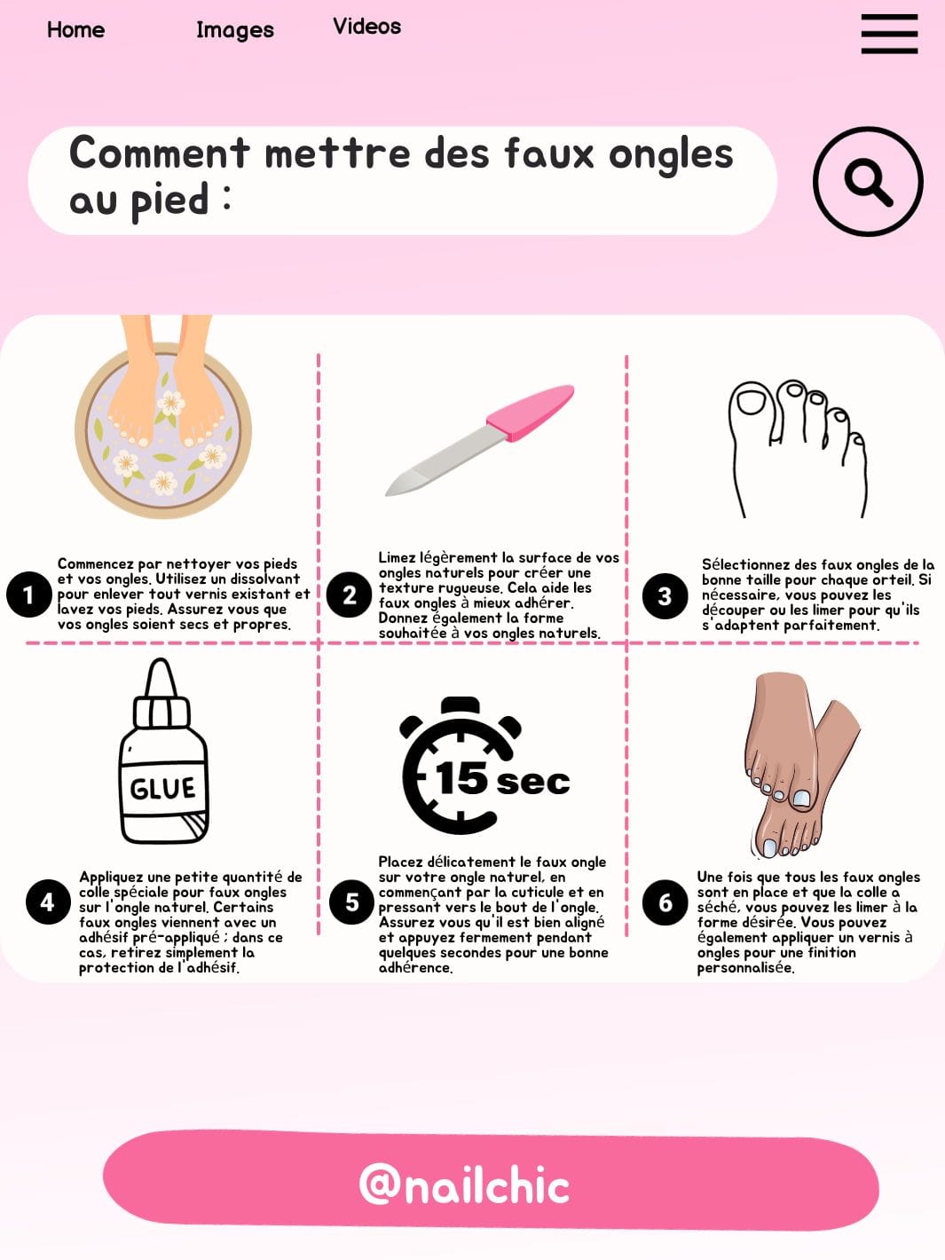 Faux ongle pieds Nail Chic