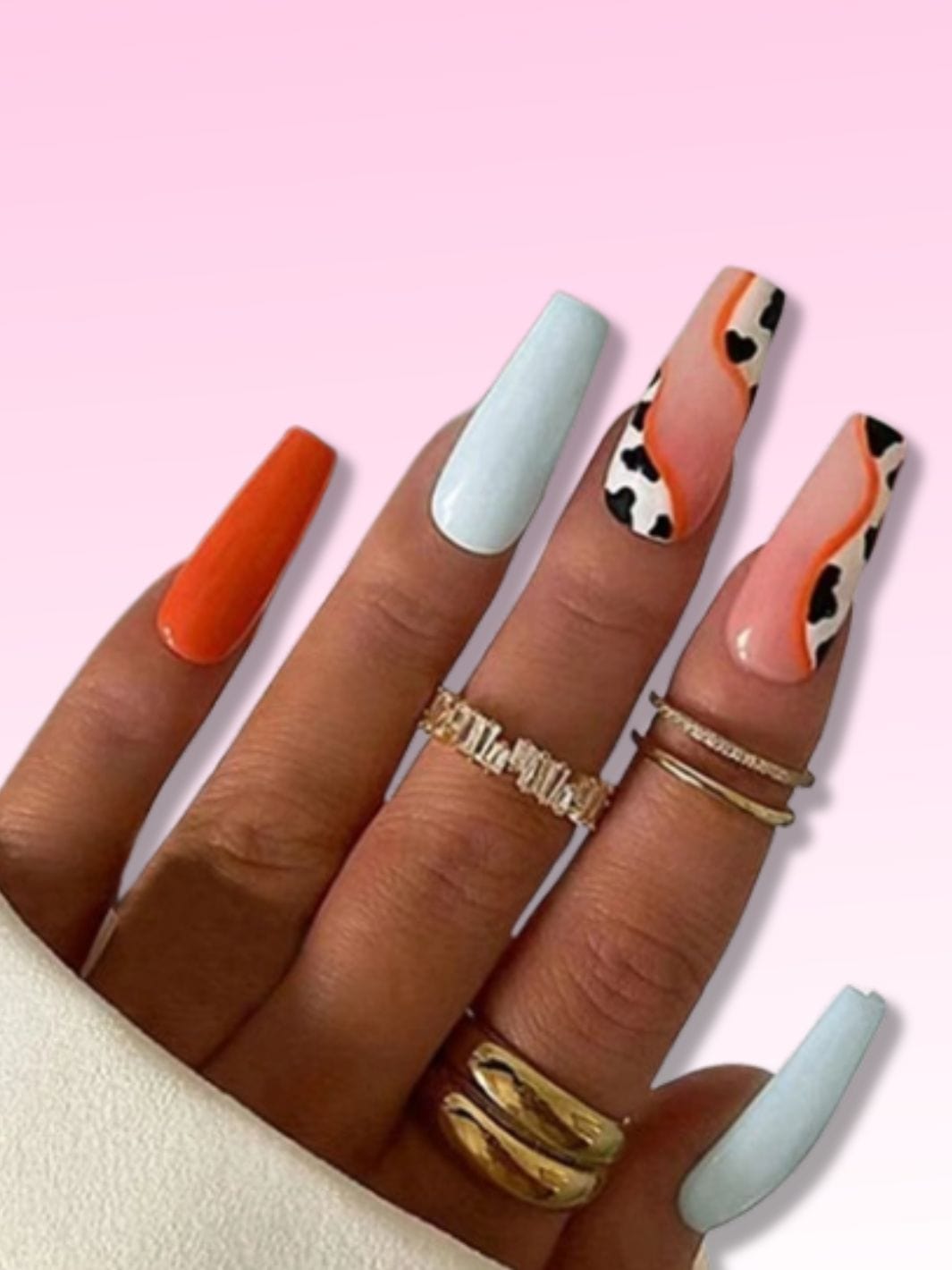 Faux ongles orange Nail Chic