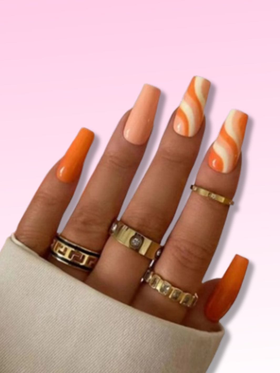 Faux ongles orange pastel Nail Chic