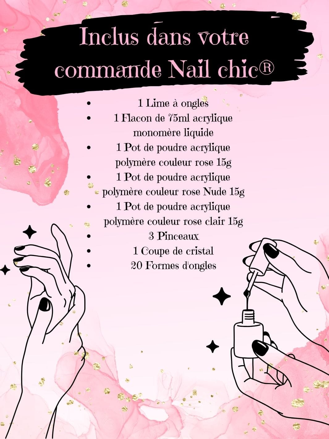 Kit poudre acrylique ongle Nail Chic
