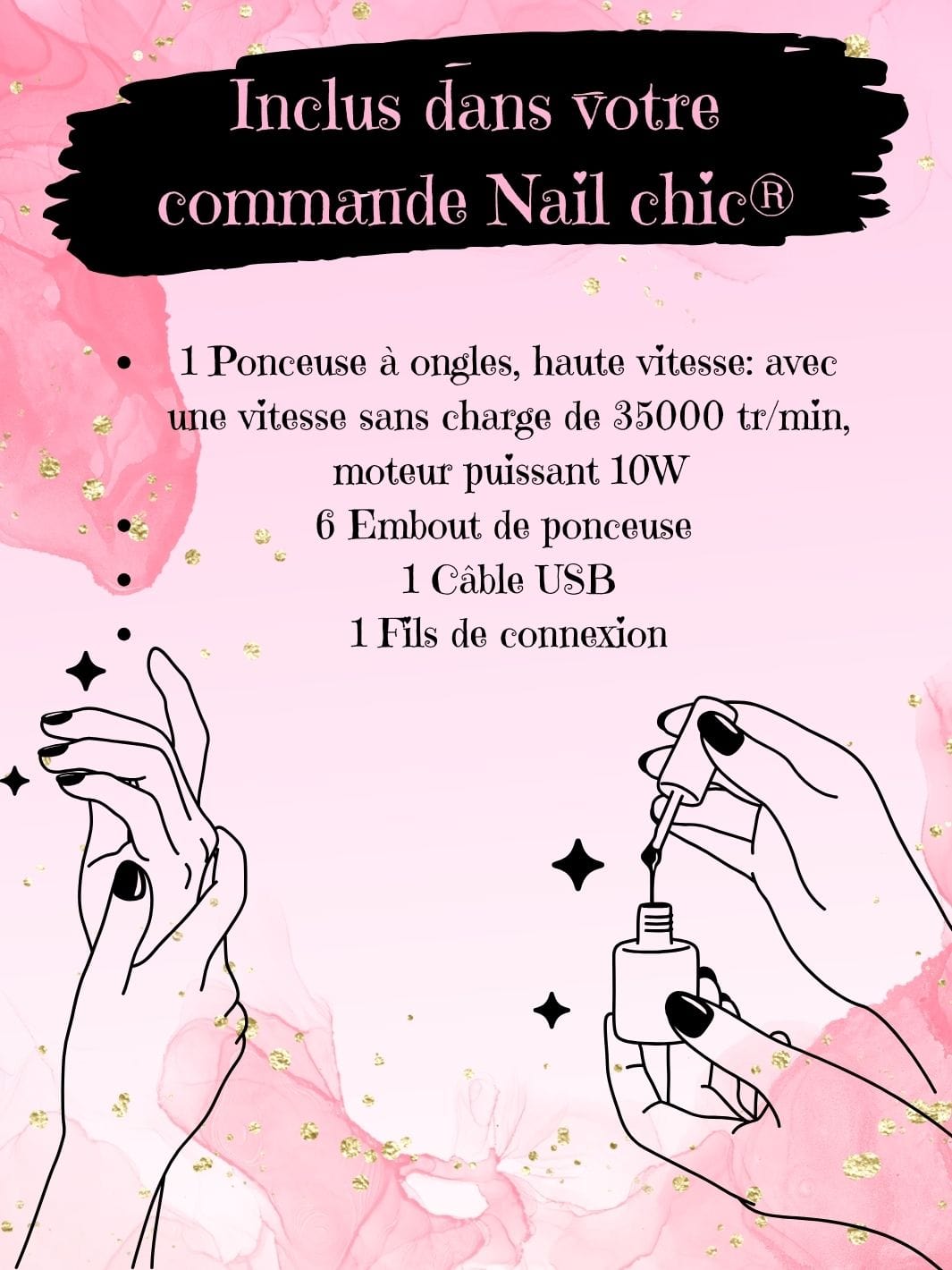 Ponceuse pour ongles gel Nail Chic